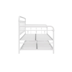 DHP Locky Metal Daybed with Pop Up Trundle - White - Twin-Over-Twin