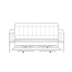 DHP Locky Metal Daybed with Pop Up Trundle - White - Twin-Over-Twin