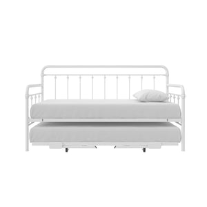 DHP Locky Metal Daybed with Pop Up Trundle - White - Twin-Over-Twin