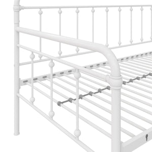 DHP Locky Metal Daybed with Pop Up Trundle - White - Twin-Over-Twin