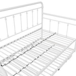 DHP Locky Metal Daybed with Pop Up Trundle - White - Twin-Over-Twin