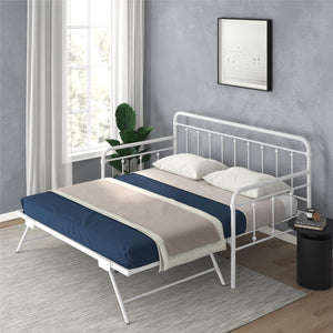 DHP Locky Metal Daybed with Pop Up Trundle - White - Twin-Over-Twin