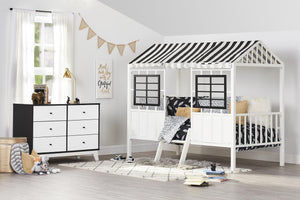 Little Seeds Rowan Valley Forest Loft Bed, Black/White, Twin - White/Black - Twin