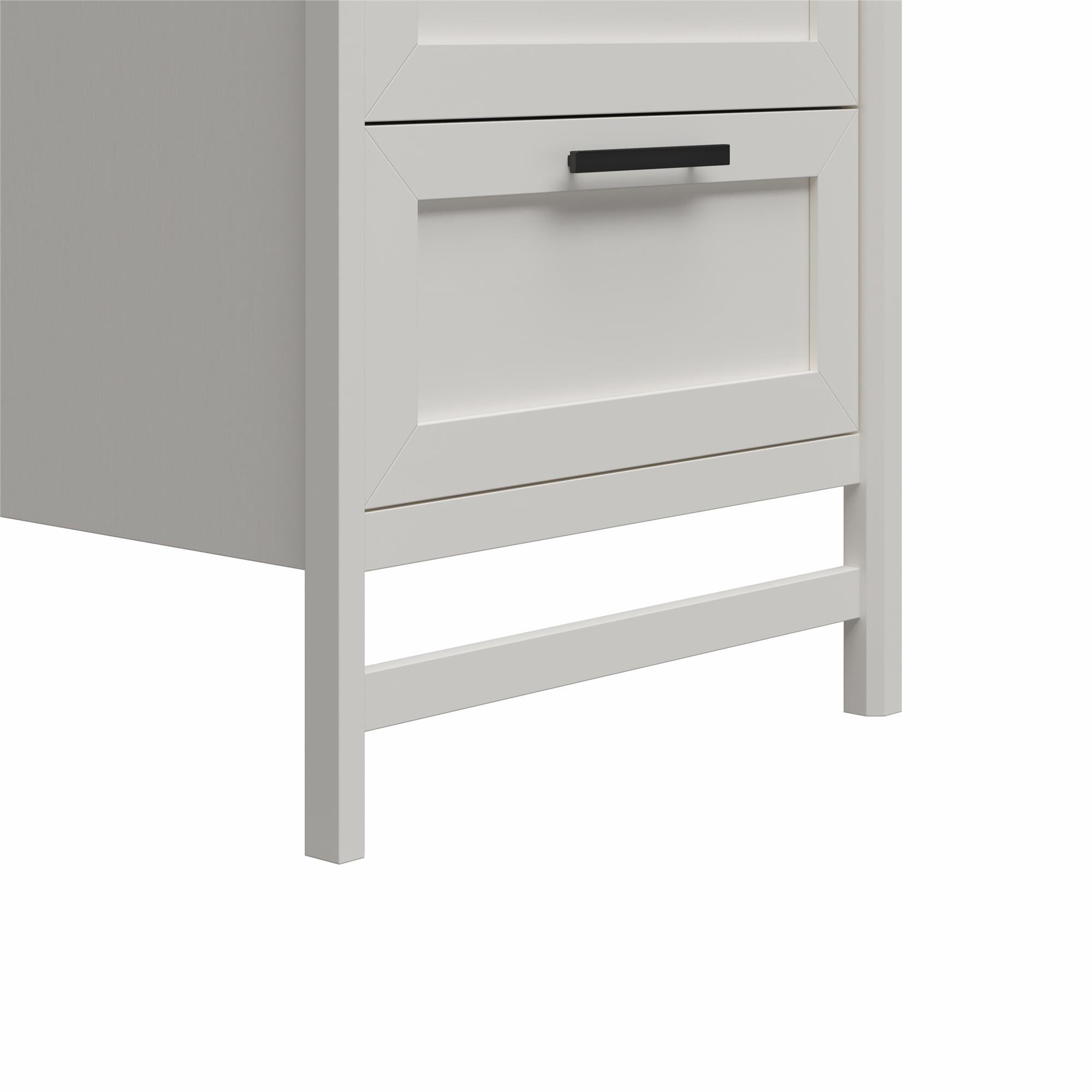 Systembuild Evolution Luxe 2-Door/2-Drawer Closet Tower with 3 Adjustable Clothing Rods - Ivory Oak