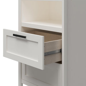 Systembuild Evolution Luxe 2-Door/2-Drawer Closet Tower with 3 Adjustable Clothing Rods - Ivory Oak