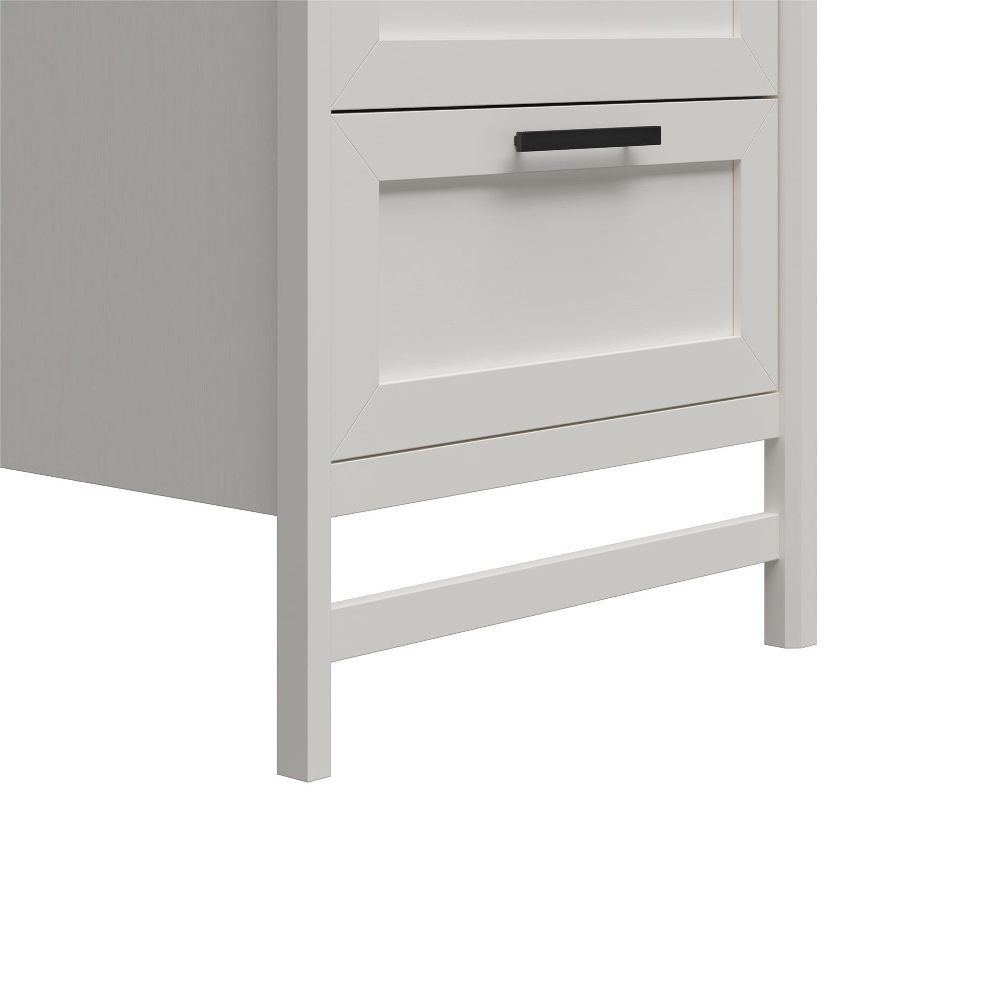 Systembuild Evolution Luxe 4-Drawer/3 Adjustable Clothing Rod Closet Tower - Ivory Oak