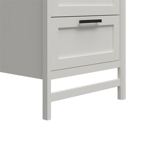 Systembuild Evolution Luxe 4-Drawer/3 Adjustable Clothing Rod Closet Tower - Ivory Oak