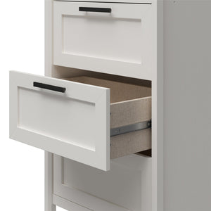Systembuild Evolution Luxe 4-Drawer/3 Adjustable Clothing Rod Closet Tower - Ivory Oak