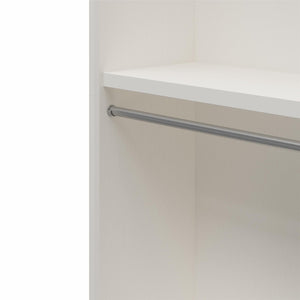 Systembuild Evolution Luxe Extra Wide 2-Shelf Double Clothing Rod Closet Tower - Ivory Oak