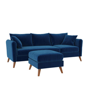 Novogratz Magnolia Reversible Sectional Sofa - Blue