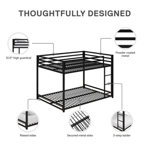 DHP Miles Kids' Bunk Bed - Black - Full-Over-Full