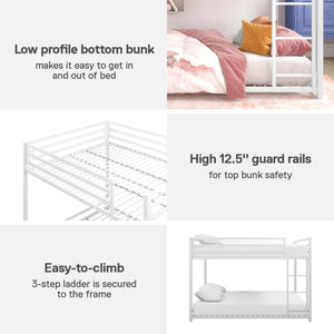 DHP Miles Kids' Bunk Bed - White - Full-Over-Full