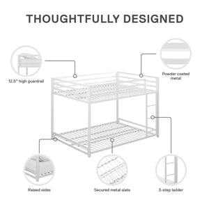 DHP Miles Kids' Bunk Bed - White - Full-Over-Full
