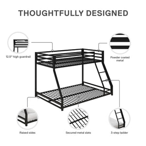 DHP Miles Kids' Bunk Bed - Black - Twin-Over-Full