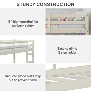 DHP Milton Kids' Low Wood Loft Bed - White