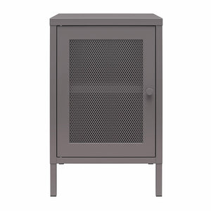 Systembuild Evolution Sunset District Side Table with Perforated Metal Mesh Door - Graphite Grey