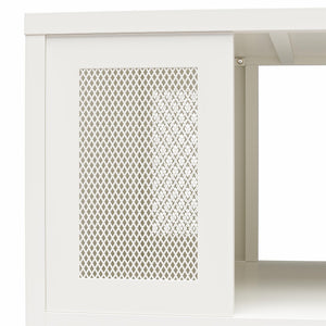 Systembuild Evolution Sunset District Metal Coffee Table with Perforated Metal Mesh Accents - White