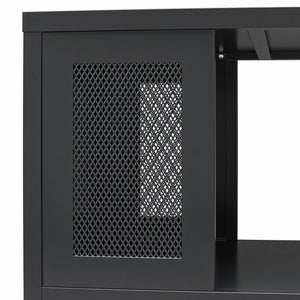 Systembuild Evolution Sunset District Metal Coffee Table with Perforated Metal Mesh Accents - Black