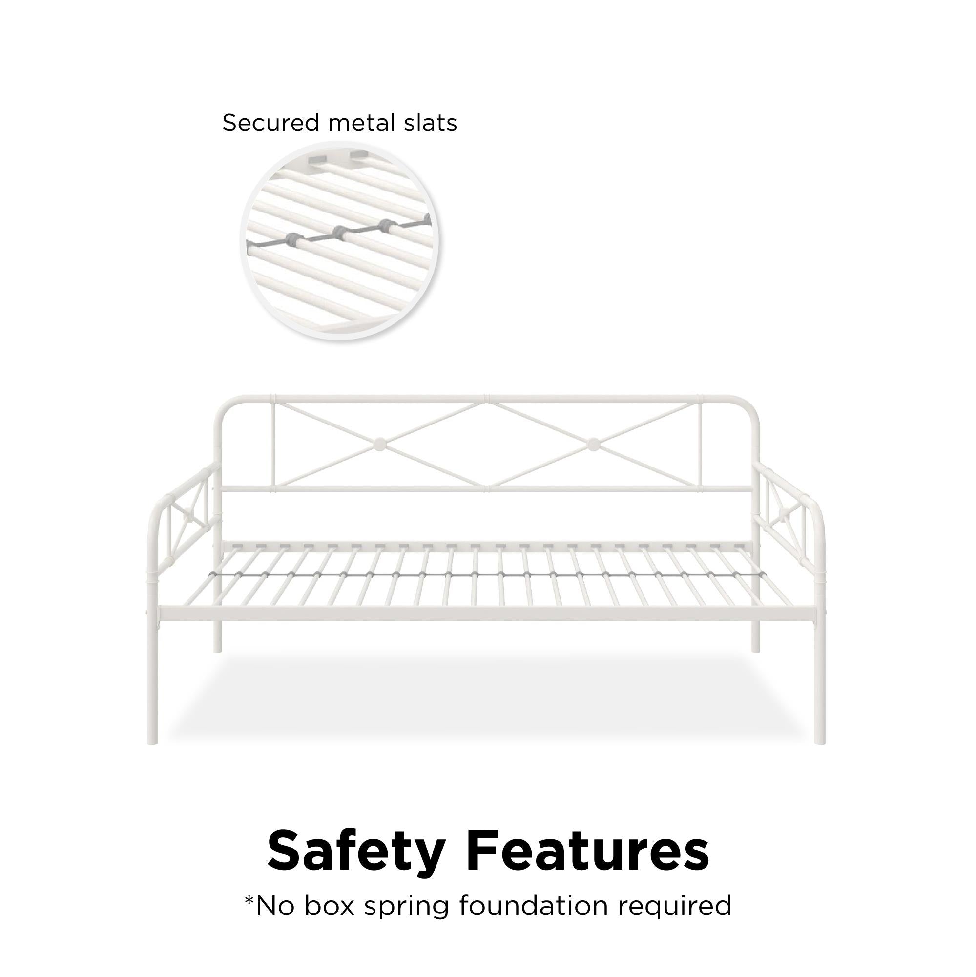 RealRooms Allysa Metal Daybed - White - Twin