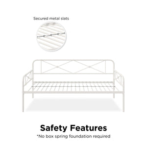 RealRooms Allysa Metal Daybed - White - Twin
