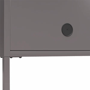 Systembuild Evolution Sunset District Metal TV Stand for TVs up to 65" with Perforated Metal Sliding Doors - Graphite Grey