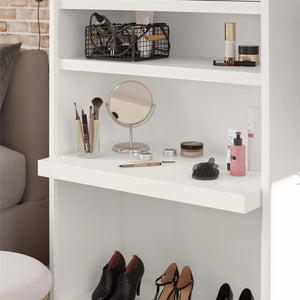 Systembuild Evolution Luxe 5-Shelf Closet Vanity Tower - Ivory Oak