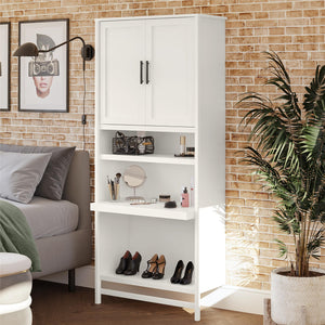 Systembuild Evolution Luxe 5-Shelf Closet Vanity Tower - Ivory Oak