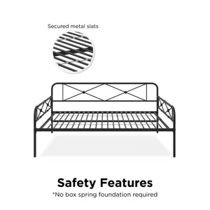 RealRooms Allysa Metal Daybed - Black - Full