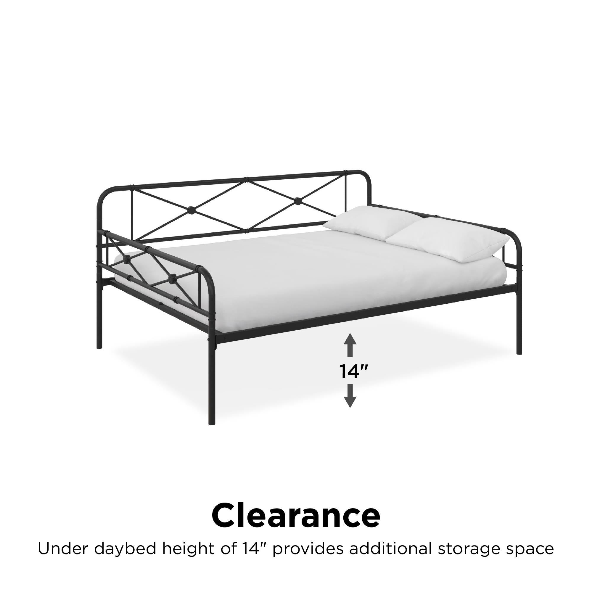 RealRooms Allysa Metal Daybed - Black - Full