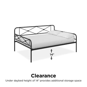 RealRooms Allysa Metal Daybed - Black - Full