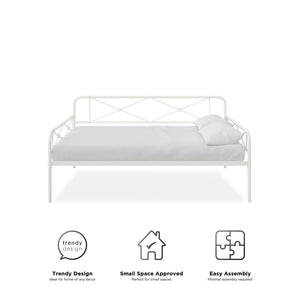 RealRooms Allysa Metal Daybed - White - Full