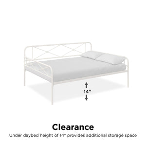 RealRooms Allysa Metal Daybed - White - Full