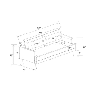 Novogratz Bailey Pillowback Sofa - Light Gray
