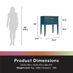 CosmoLiving Westerleigh End Table - Moroccan Blue