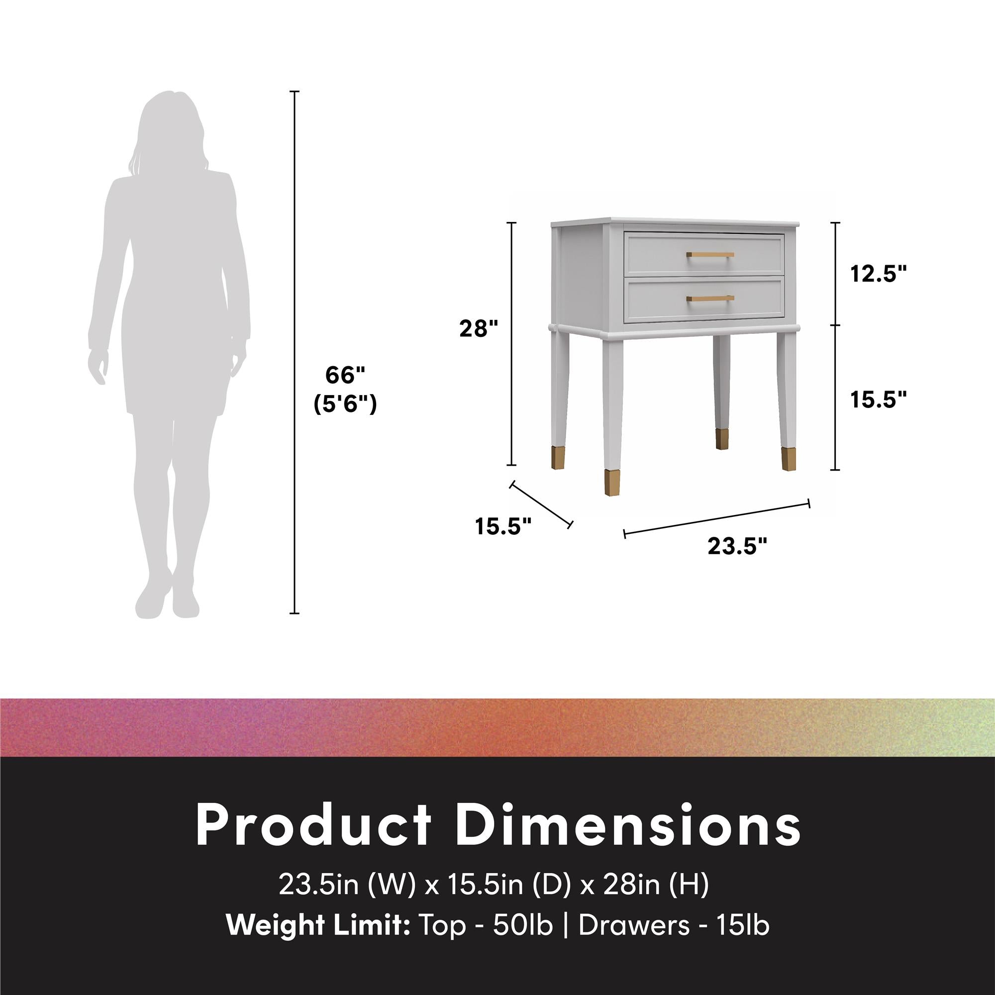 CosmoLiving Westerleigh End Table - Dove Gray