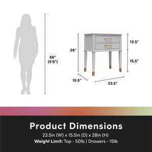 CosmoLiving Westerleigh End Table - Dove Gray