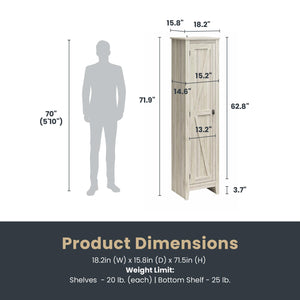 Systembuild Evolution Farmington 18" Wide Storage Cabinet - Light Walnut