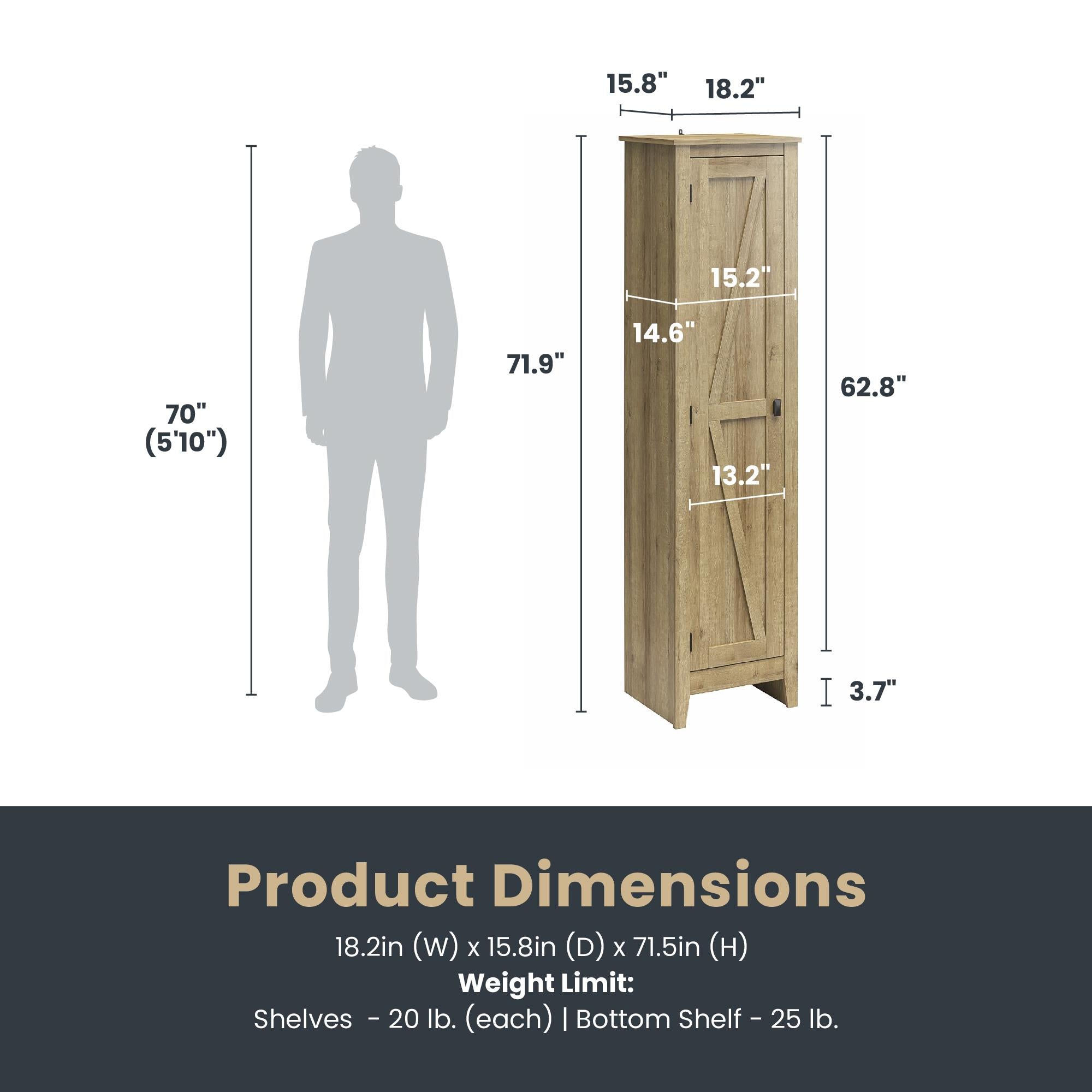 Systembuild Evolution Farmington 18" Wide Storage Cabinet - Natural
