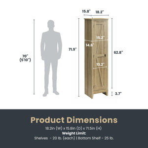 Systembuild Evolution Farmington 18" Wide Storage Cabinet - Natural
