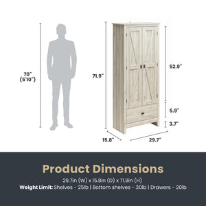 Systembuild Evolution Farmington 30" Wide Storage Cabinet - Light Walnut