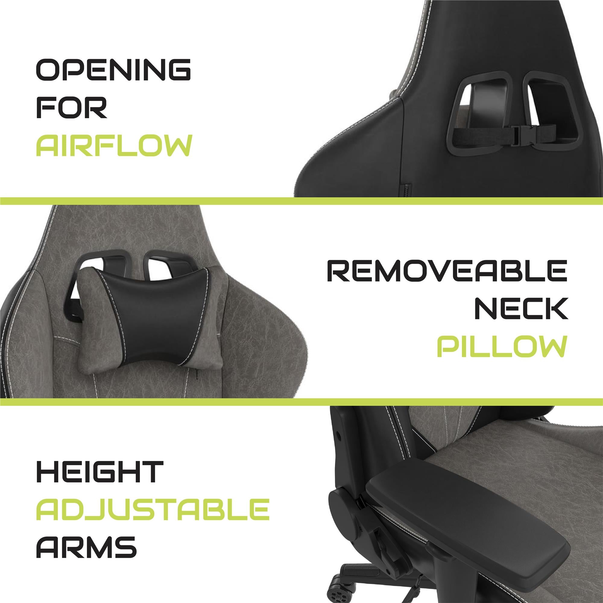 NTense Quantum Gaming and Office Chair - Black - 1-Seater