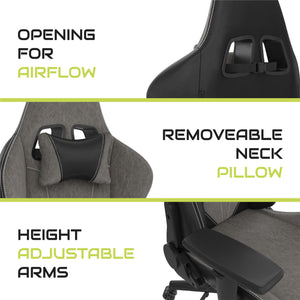 NTense Quantum Gaming and Office Chair - Black - 1-Seater