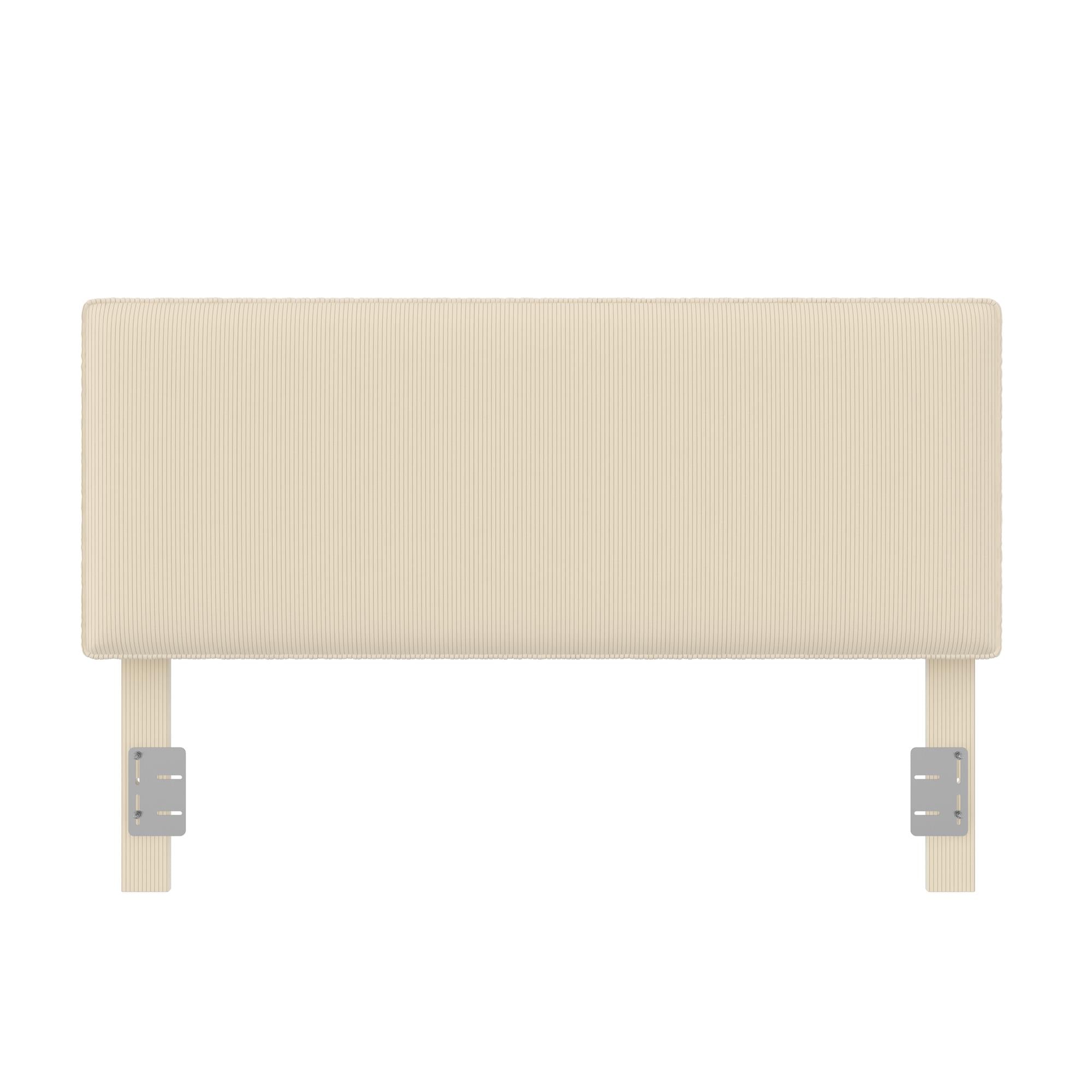 DHP Sloan Full/Queen Upholstered Headboard - Ivory - Adjustable Full/Queen