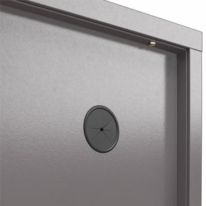 Systembuild Evolution Sunset District Metal TV Stand for TVs up to 50" with Perforated Metal Mesh Accents - Graphite Grey