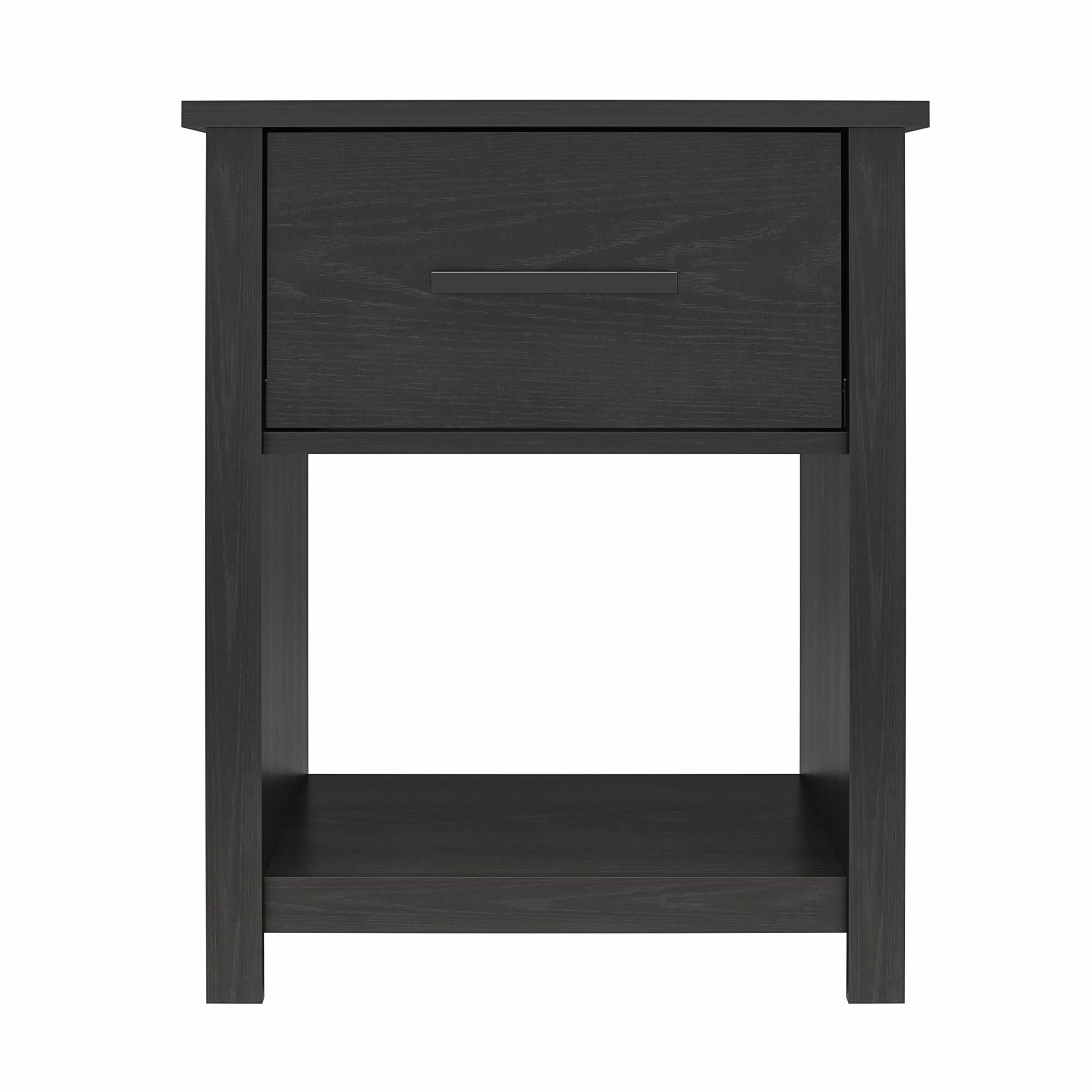 Ameriwood Home Riverside 1-Drawer Nightstand - Black Oak - 1 Drawer