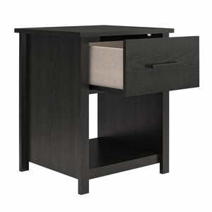Ameriwood Home Riverside 1-Drawer Nightstand - Black Oak - 1 Drawer