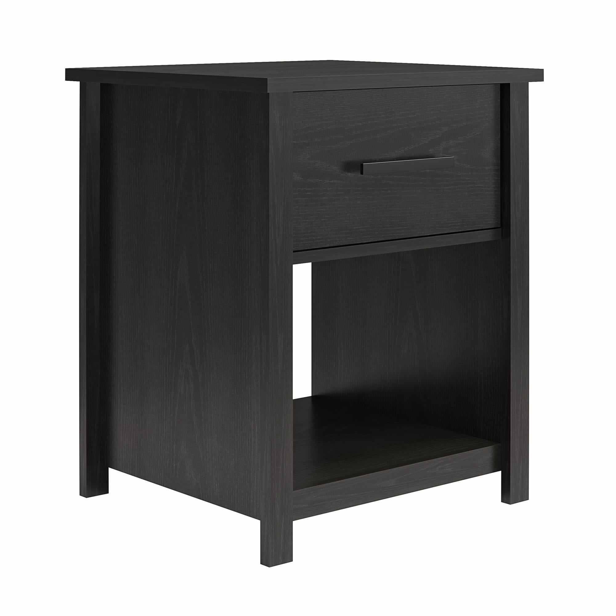 Ameriwood Home Riverside 1-Drawer Nightstand - Black Oak - 1 Drawer