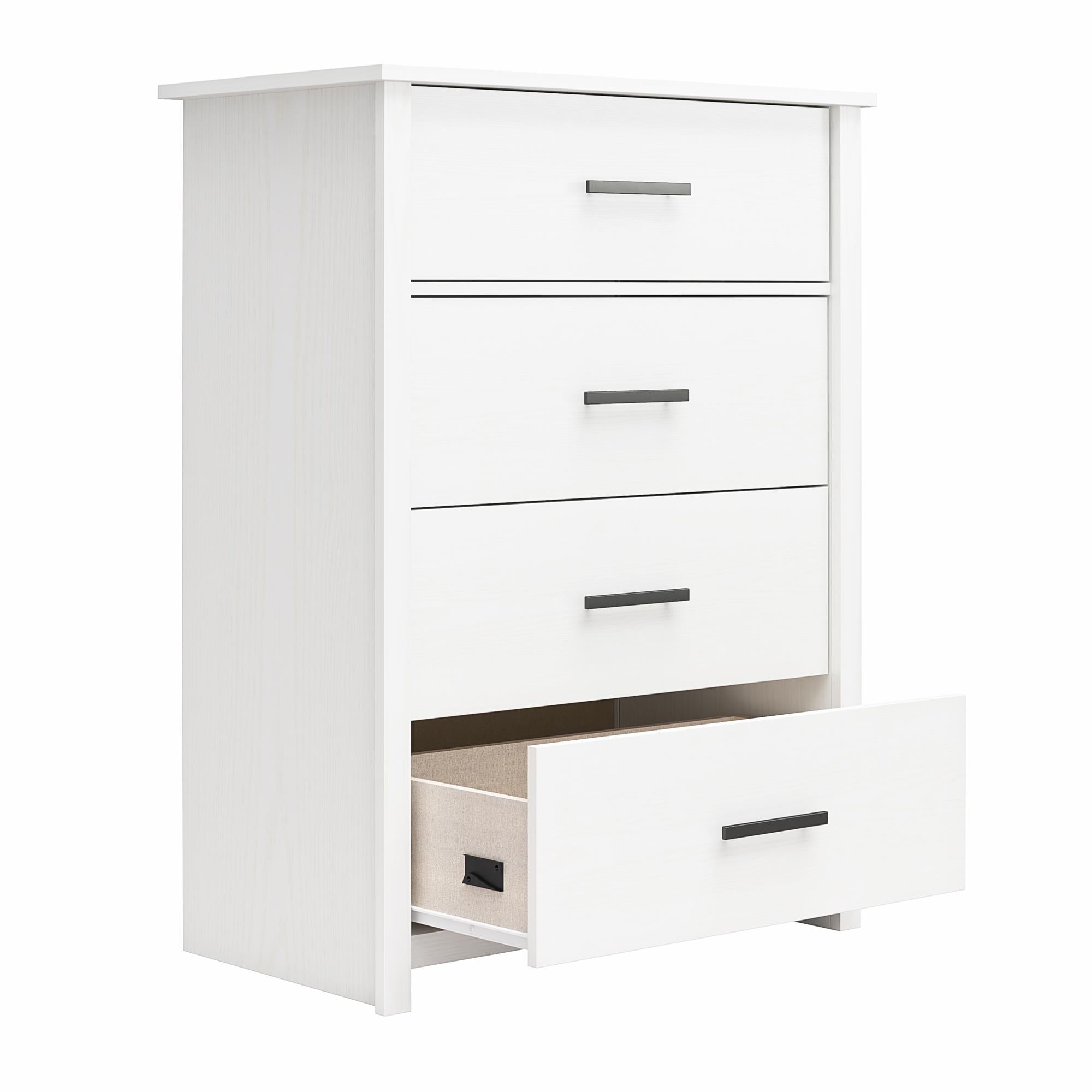 Ameriwood Home Riverside Tall 4-Drawer Dresser - White - 4 Drawer