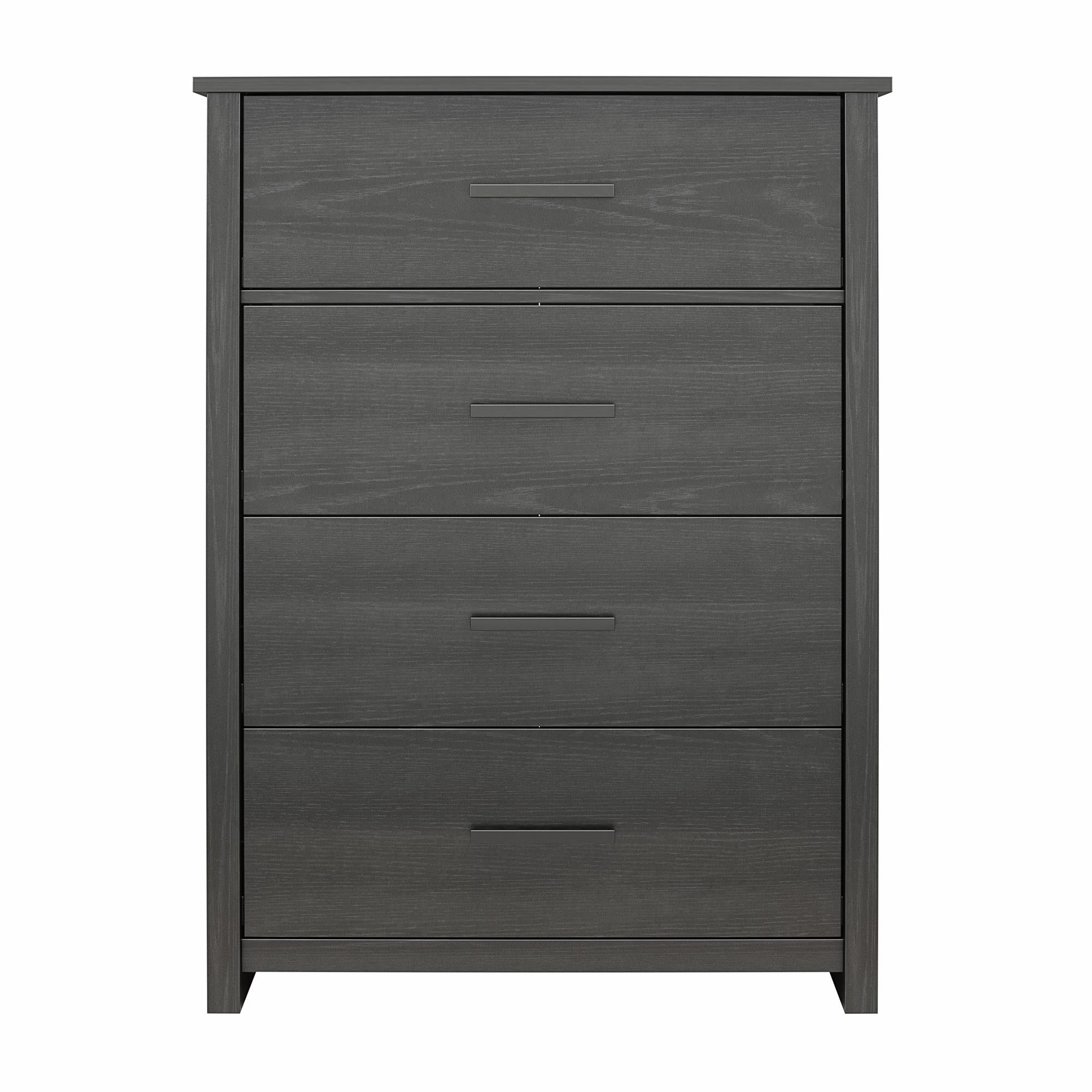 Ameriwood Home Riverside Tall 4-Drawer Dresser - Black Oak - 4 Drawer