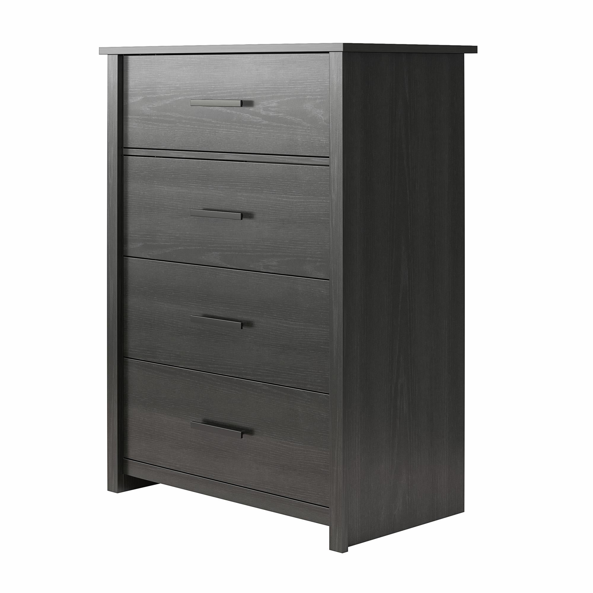 Ameriwood Home Riverside Tall 4-Drawer Dresser - Black Oak - 4 Drawer